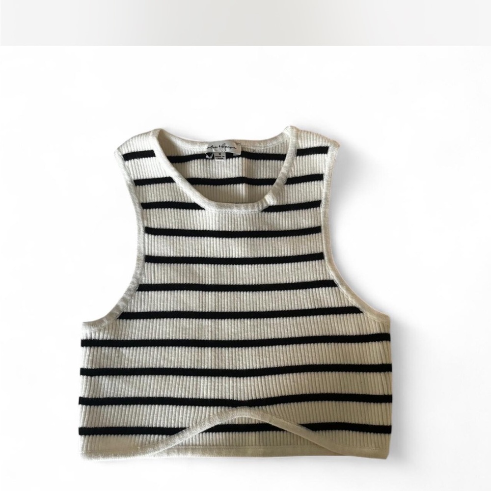 Striped Black and White Crop Top